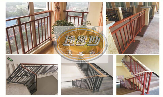 Modern Wood Grain Zinc Steel Railing for Indoor Outdoor Use