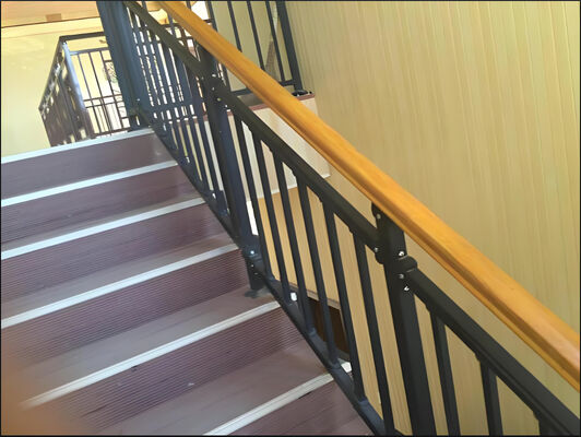 Zinc Steel Wood Grain Railing Rust Resistant for Balcony Stair Garden