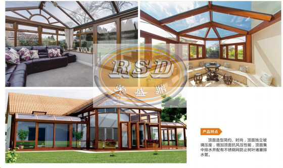 Modern Aluminum Glass Sunroom UV Resistant Indoor Outdoor