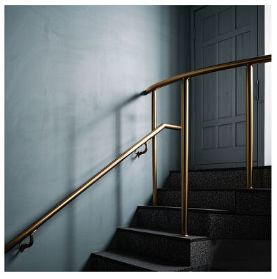 Modern Galvanized Wall Mounted Stair Railing Indoor Outdoor Use
