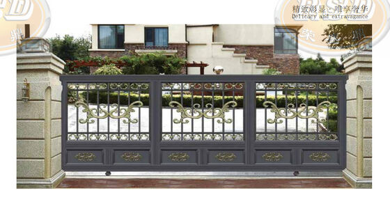 Custom Anti-Climb Steel Villa Gate Modern Galvanized Finish