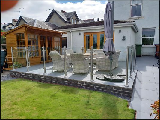 Frameless Glass Balcony Railing Modern Galvanized Easy Install