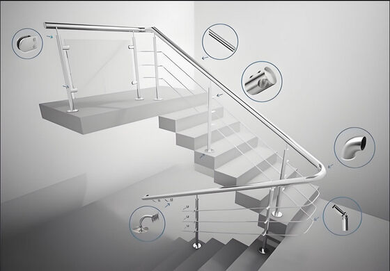 Modern Rectangular Balcony Glass Railing with Tempered Glass