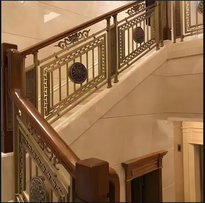 Eco-Friendly Zinc Steel Wood Grain Railing for Balcony Stair Garden