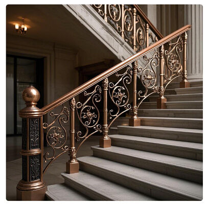 Modern Galvanized Stair Railing System for Indoor Outdoor Use