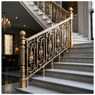 Custom Aluminum Stair Railing Anti Slip Galvanized Modern