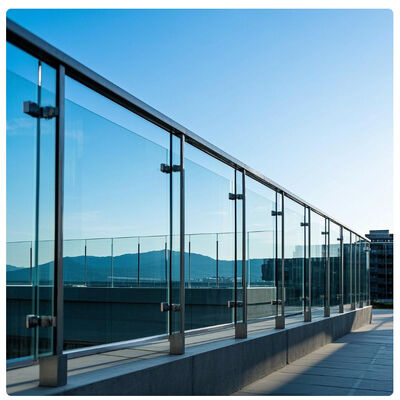 Modern Stainless Steel Glass Balcony Railing UV Resistant