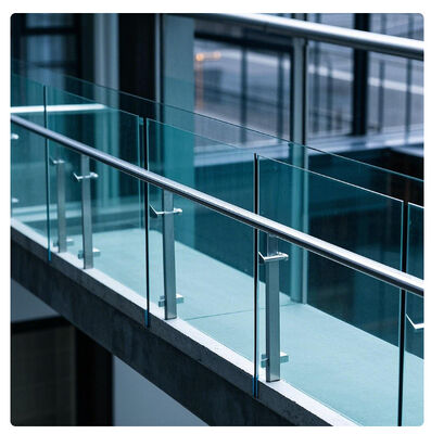 Modern Aluminum Glass Balcony Railing Weatherproof Indoor Outdoor