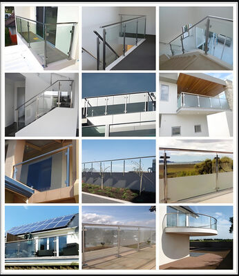 Tempered Glass Balcony Railing for Home and Commercial Use