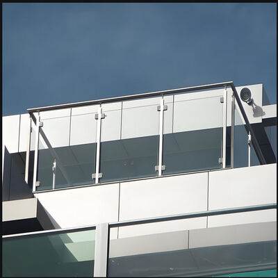 Tempered Glass Balcony Railing with Galvanized Finish