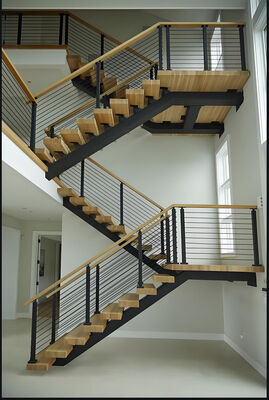 Floating Stair Railings Premium Metal Indoor Outdoor ISO Certified