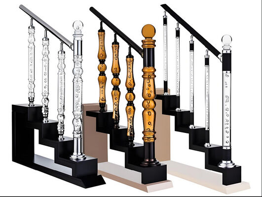 Modern Metal Stair Railing Weather Resistant Indoor Outdoor