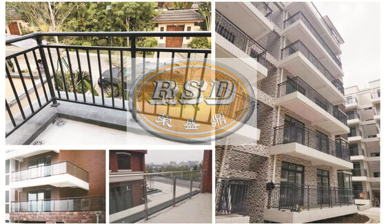 Zinc Steel Wood Grain Railing Rust Resistant for Balcony Stair Garden