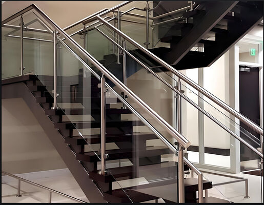 Modern Toughened Glass Balcony Railing Windproof Custom Sizes