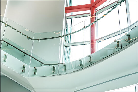 Modern Galvanized Glass Balcony Railing Weather Resistant Indoor Outdoor
