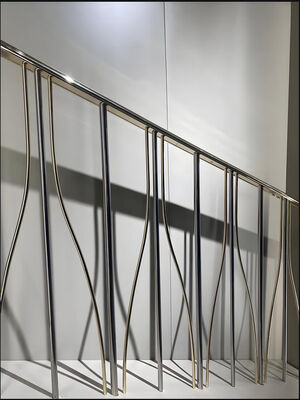 Modern Metal Stair Railing Weather Resistant Indoor Outdoor