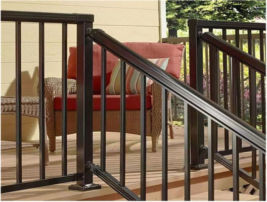 Modern Powder Coated Aluminum Stair Railings Indoor Outdoor