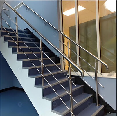 Modern Stair Railing with Galvanized Finish for Indoor/Outdoor Use