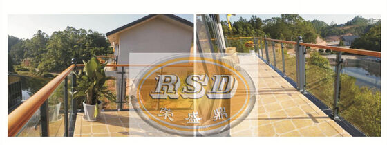 Modern Zinc Steel Wood Grain Railing Galvanized Finish