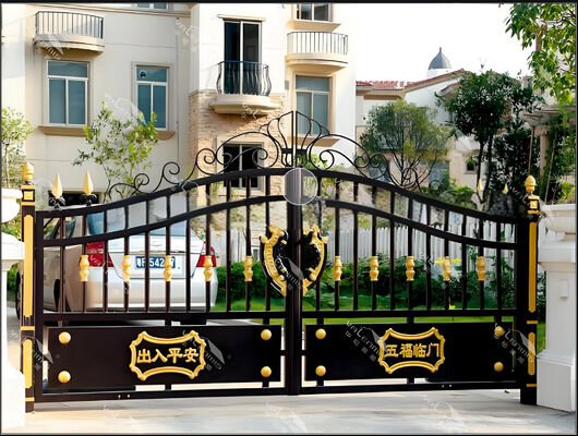 Custom Aluminum Villa Gate Modern Design Galvanized Finish