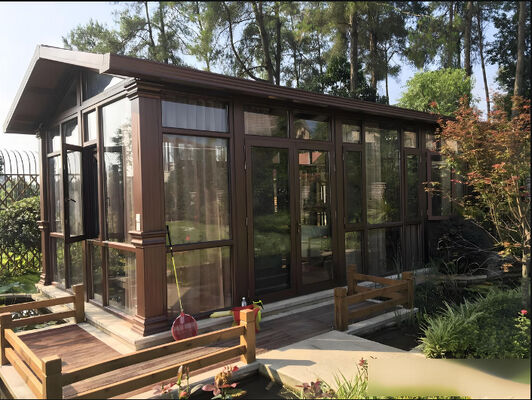 Modern Aluminum Glass Sunroom UV Resistant Indoor Outdoor